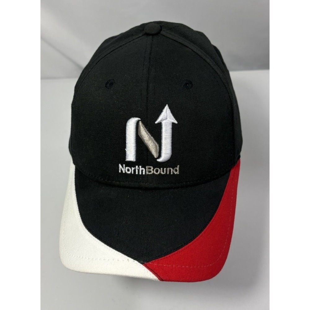 NorthBound Corporate Embroidered 3D Logo Baseball Cap Black White Red 871 Hat